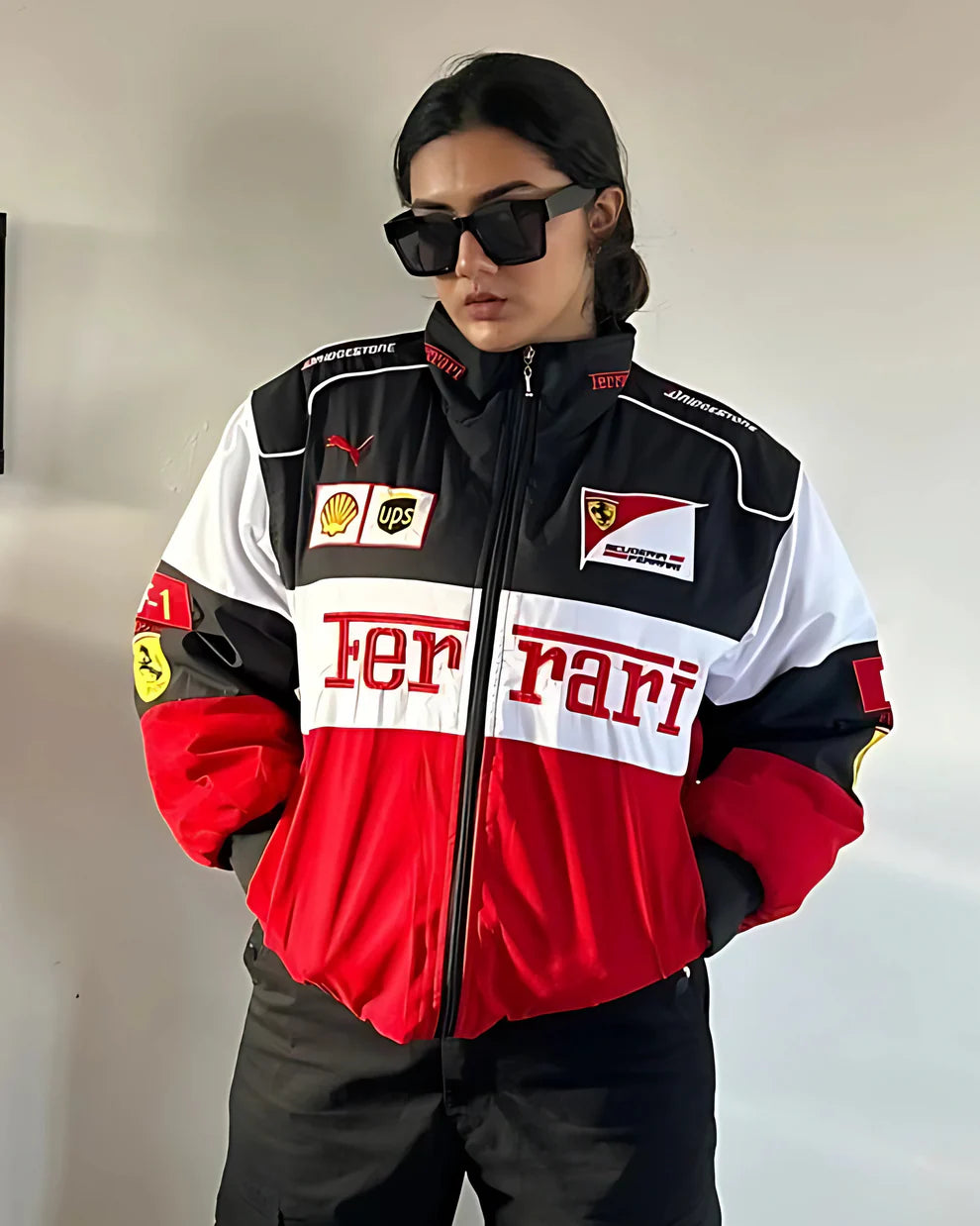 Vintage Ferrari Racing Embroidered Jacket – Rare Collector's