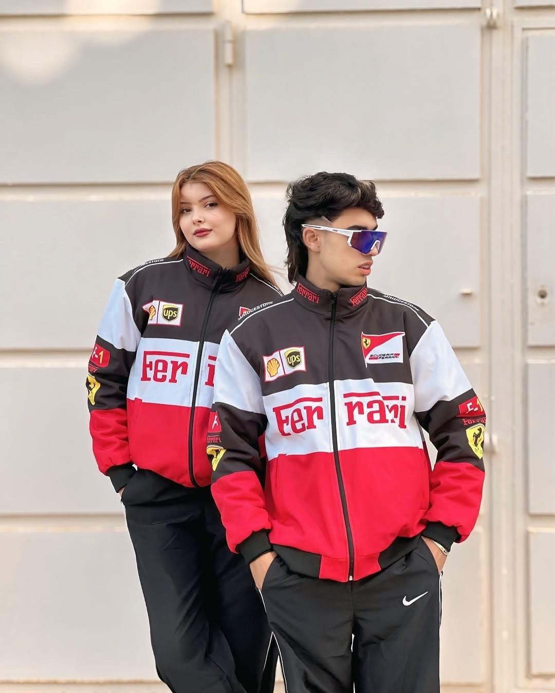 Red & White Ferrari Scuderia Jacket – Cotton Unisex Streetwear