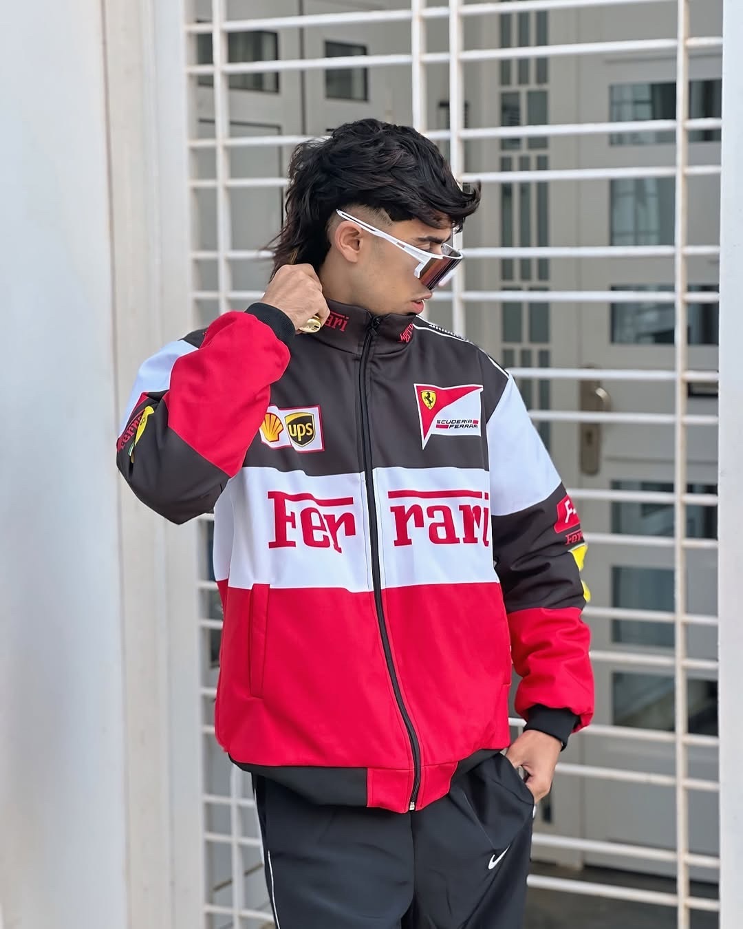 Red & White Ferrari Scuderia Jacket – Cotton Unisex Streetwear