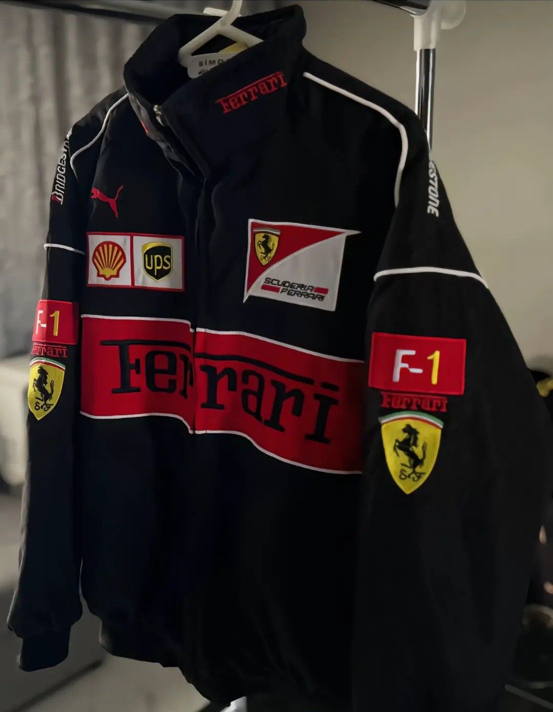 Black Ferrari Scuderia Cotton Racing Unisex Jacket