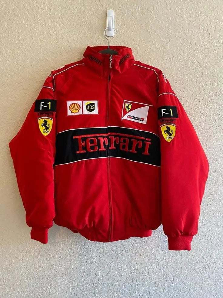 Red Ferrari Scuderia Racing Jacket – Unisex Cotton Streetwear