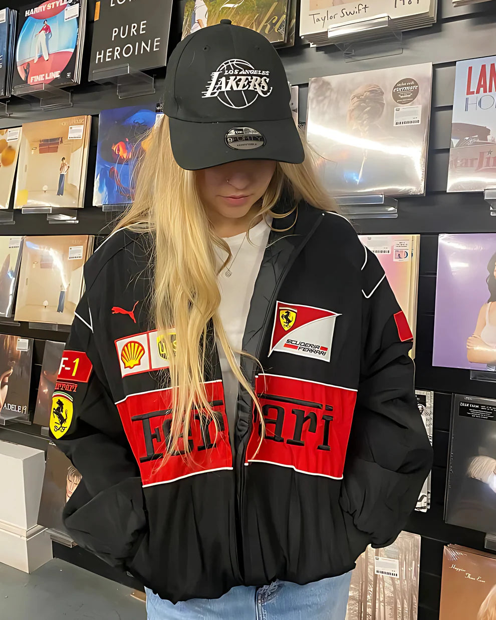 Premium Ferrari Racing Jacket – F1 Streetwear Edition – Zeeaura