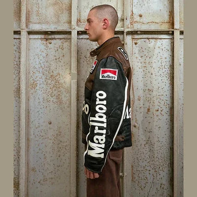 Marlbolo LEATHER JACKET 馬革 Marlboro Vintage Racing Leather Rare Motorcycle Biker Jacket